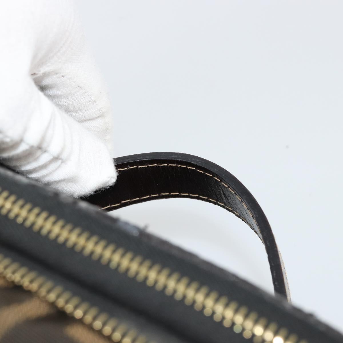 FENDI Zucca Canvas Vanity Pouch Black Brown Auth 184799