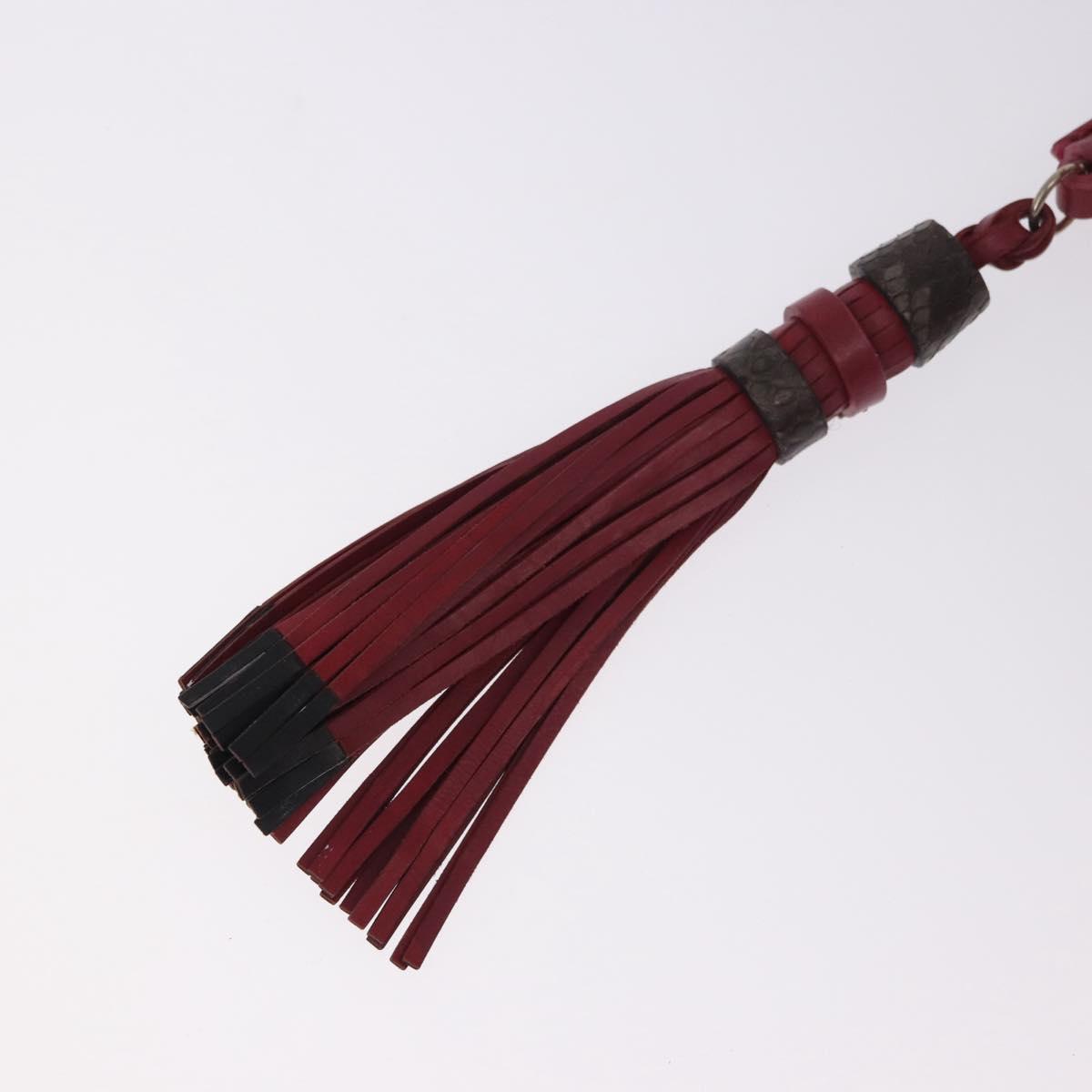 Chloe Chain Shoulder Bag Leather Wine Red Silver Auth 184801M
