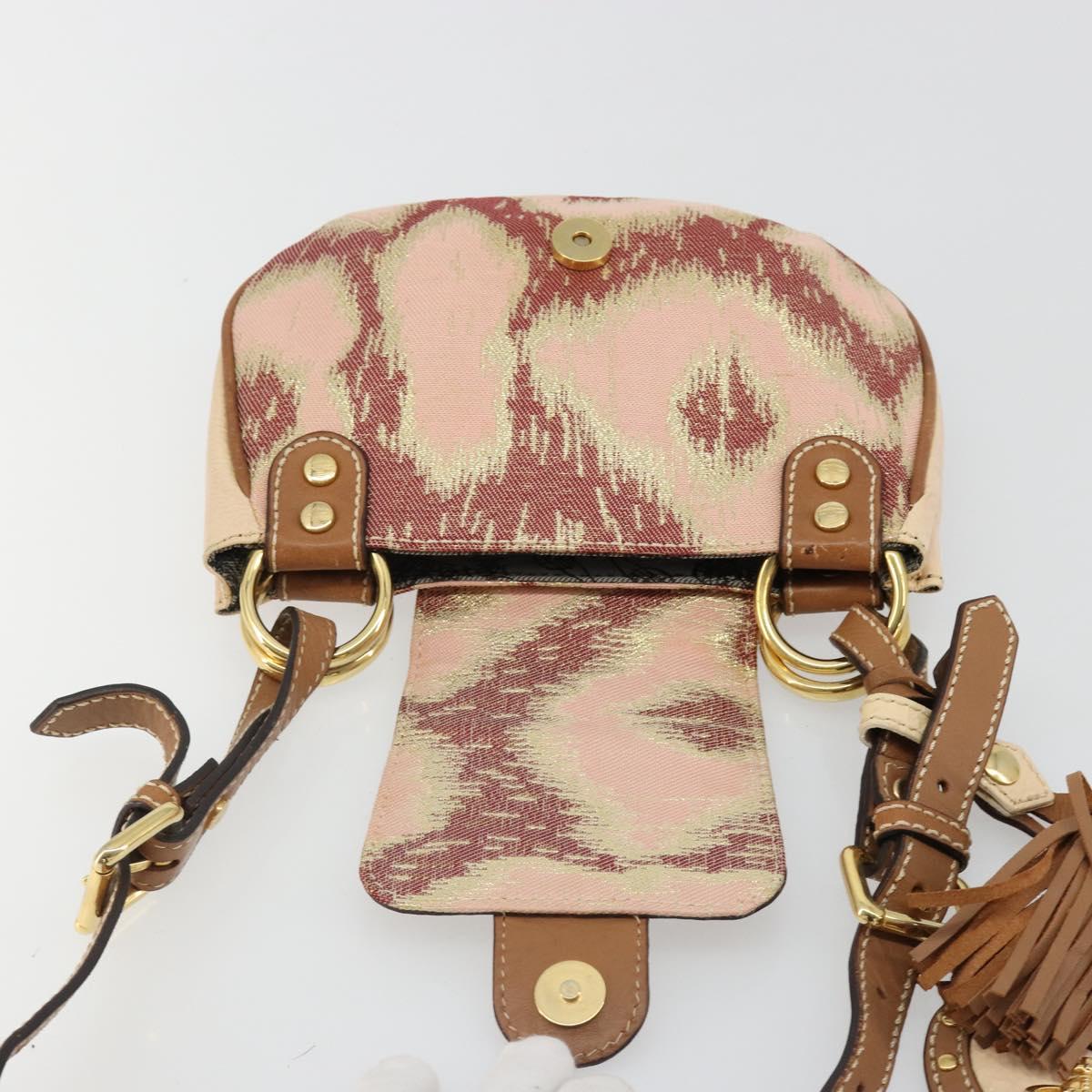 Vivienne Westwood Shoulder Bag Canvas Pink Gold Auth 184804A