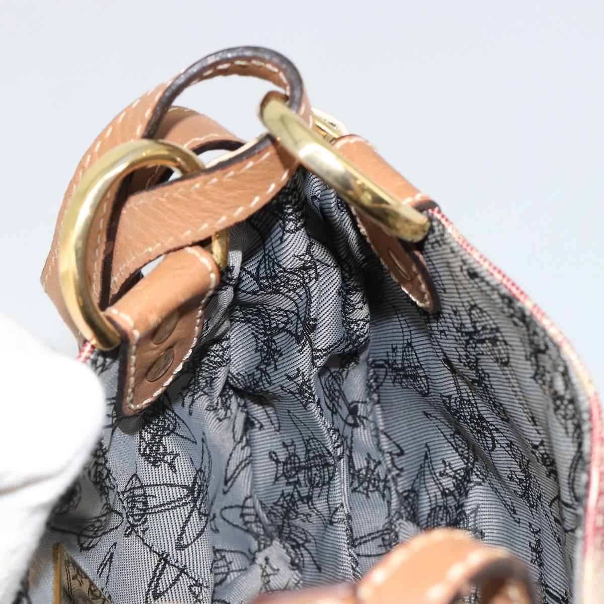 Vivienne Westwood Shoulder Bag Canvas Pink Gold Auth 184804A