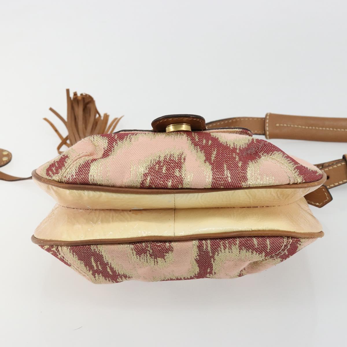 Vivienne Westwood Shoulder Bag Canvas Pink Gold Auth 184804A