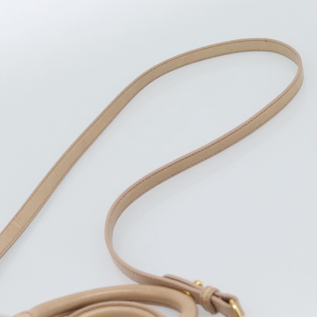 Miu Miu Tote Bag Leather 2way Pink Gold Auth 184811SAV