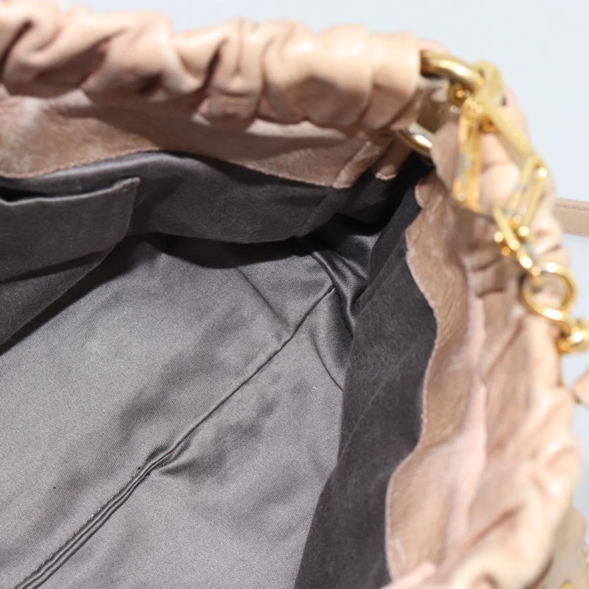 Miu Miu Tote Bag Leather 2way Pink Gold Auth 184811SAV