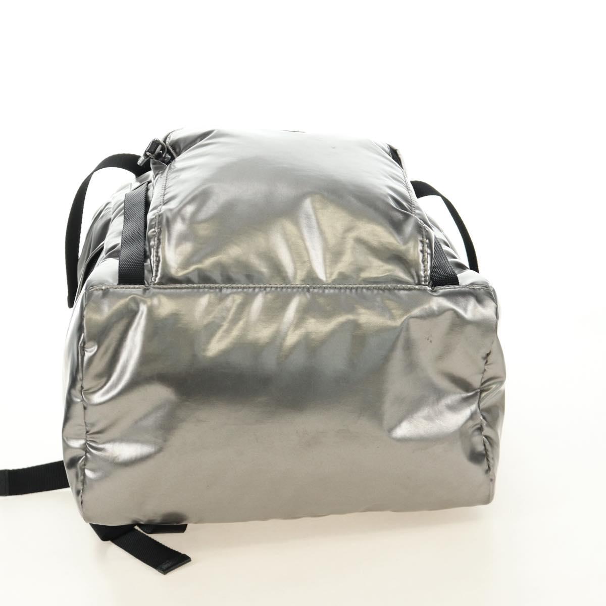 PRADA Backpack PVC Canvas Silver Auth 184815M