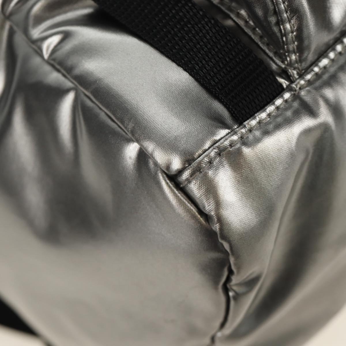 PRADA Backpack PVC Canvas Silver Auth 184815M