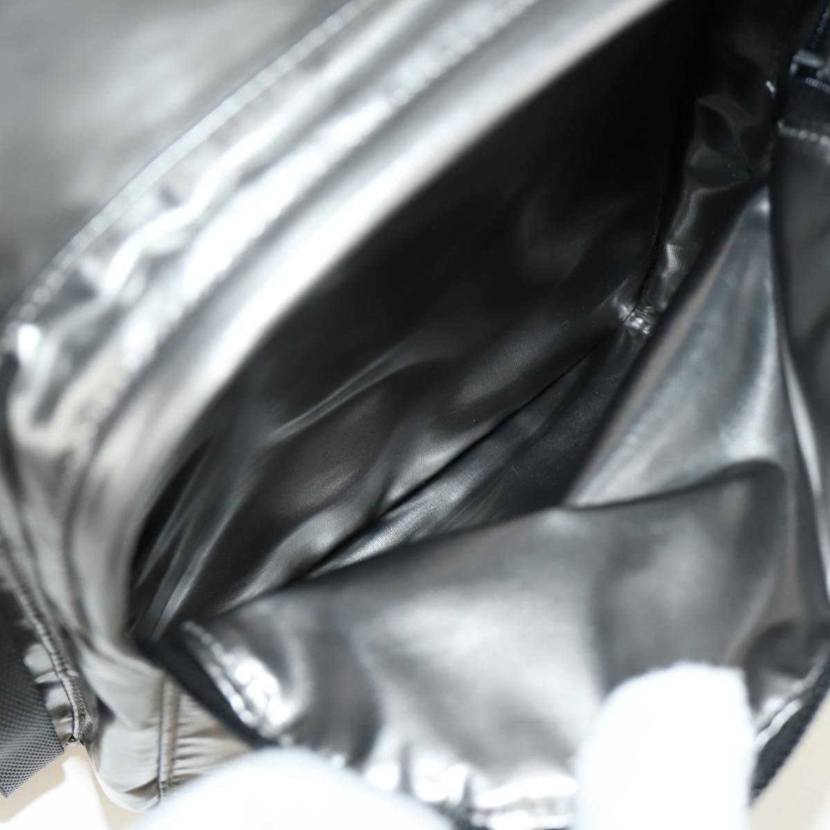 PRADA Backpack PVC Canvas Silver Auth 184815M