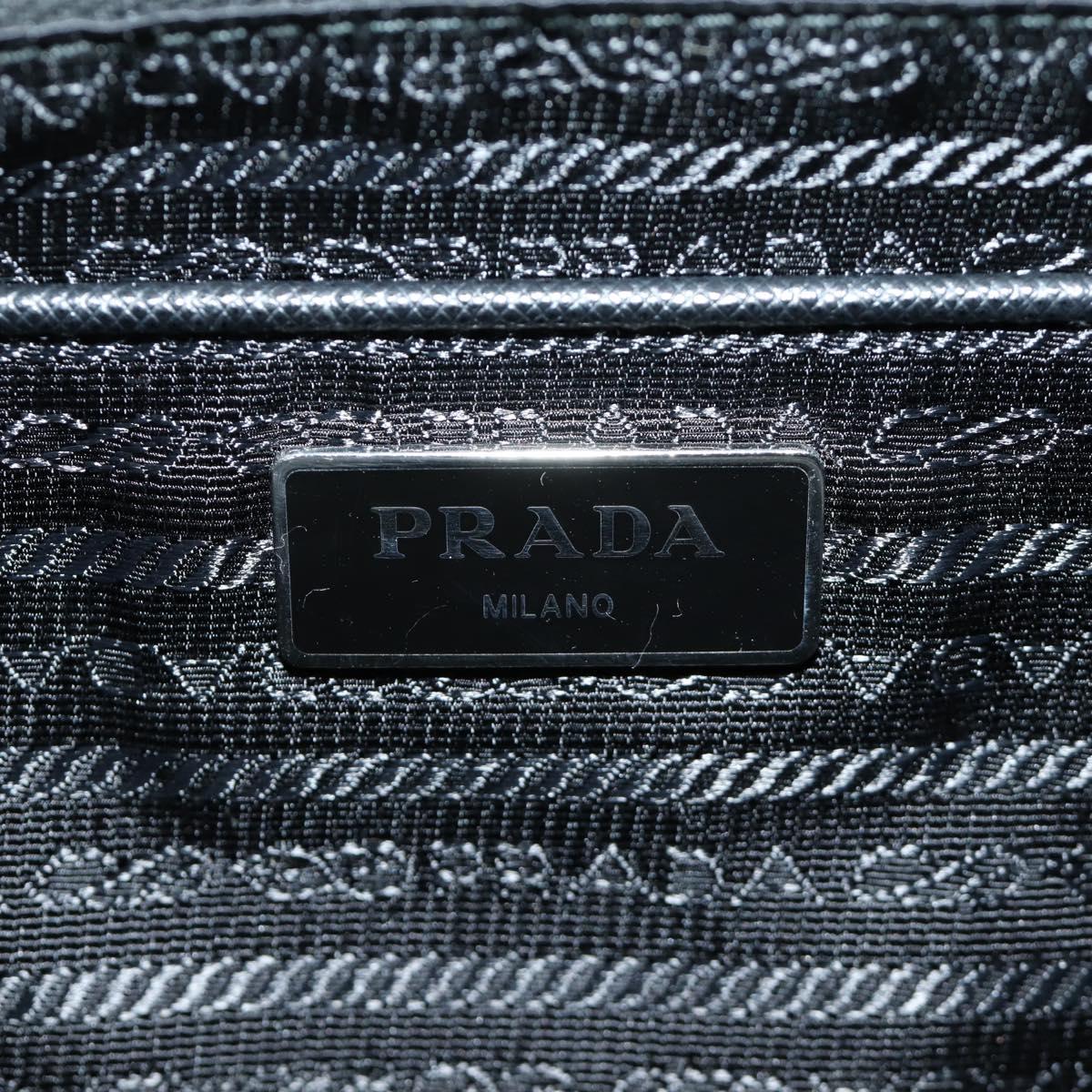 PRADA Backpack PVC Canvas Silver Auth 184815M