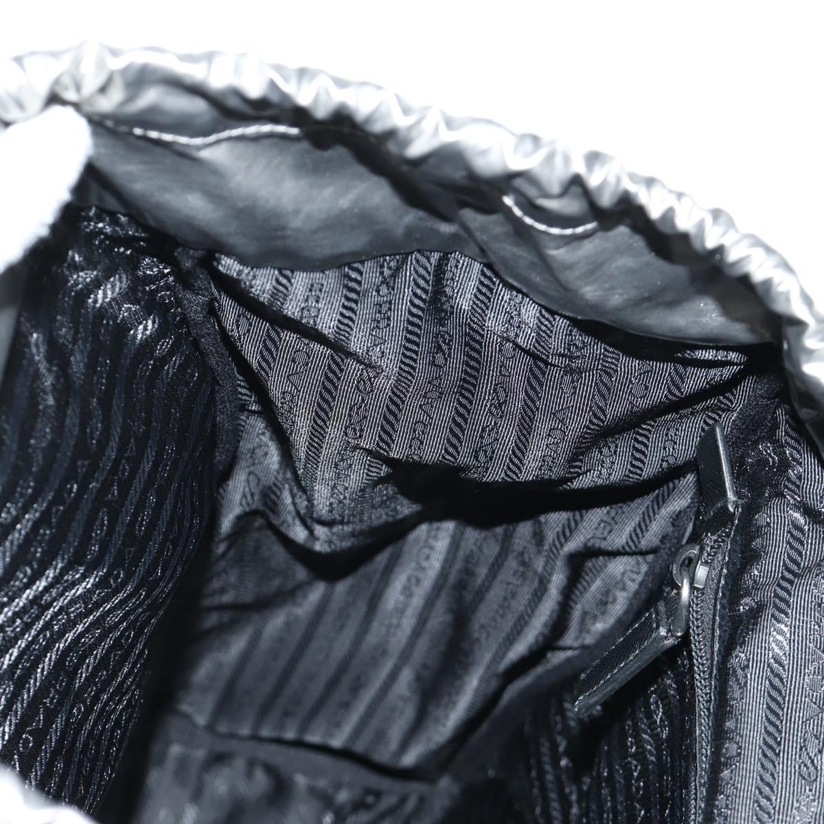 PRADA Backpack PVC Canvas Silver Auth 184815M