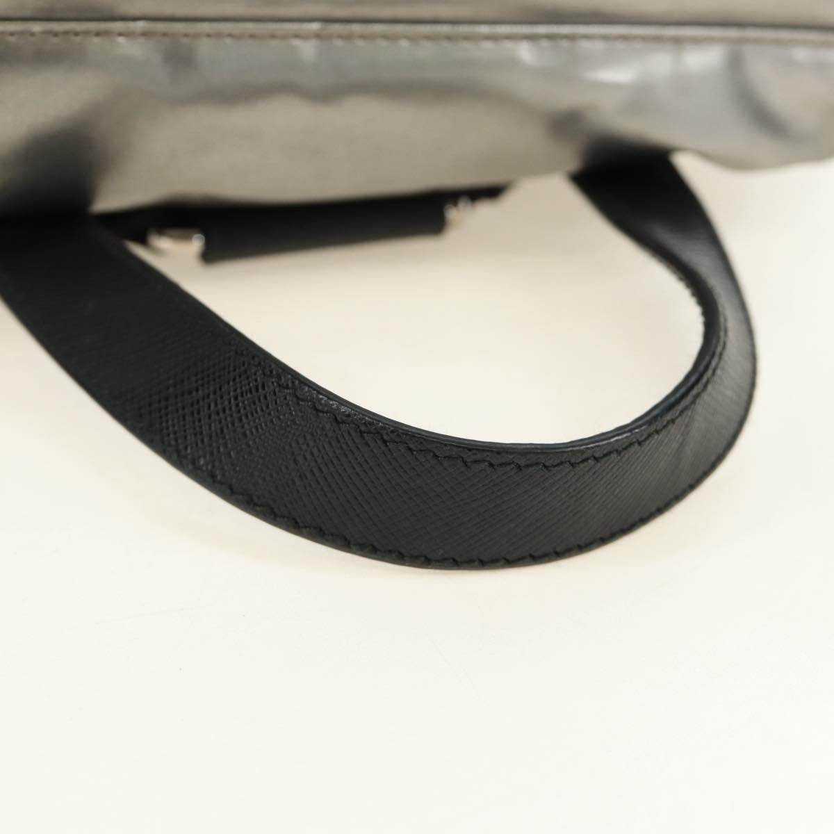PRADA Backpack PVC Canvas Silver Auth 184815M