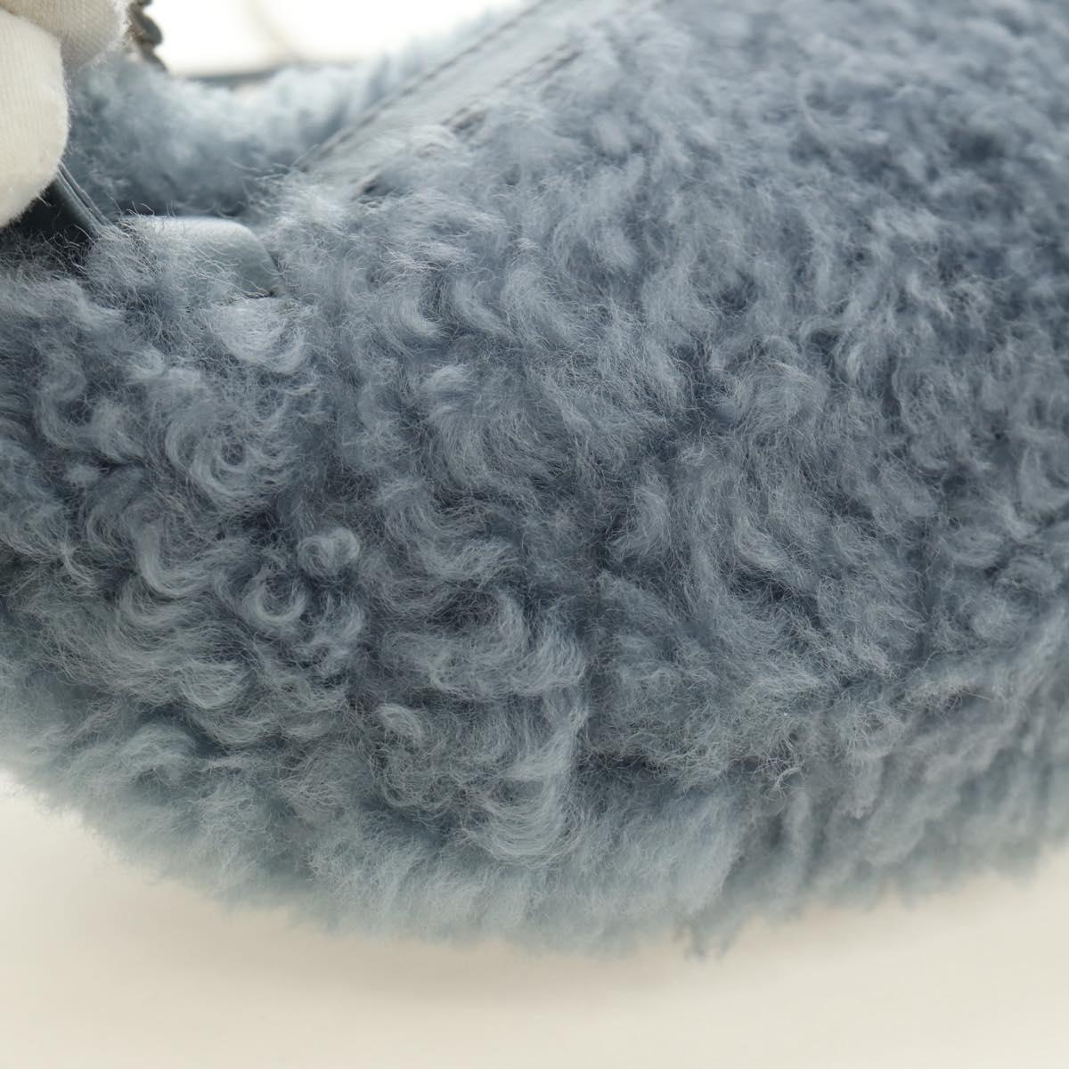 Miu Miu Chain Shoulder Bag fur Blue Silver Auth 184817M