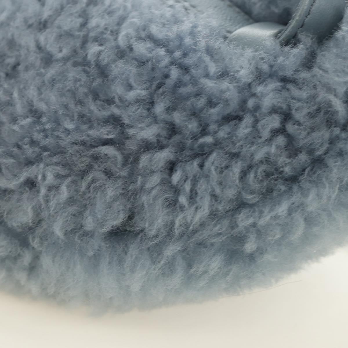 Miu Miu Chain Shoulder Bag fur Blue Silver Auth 184817M