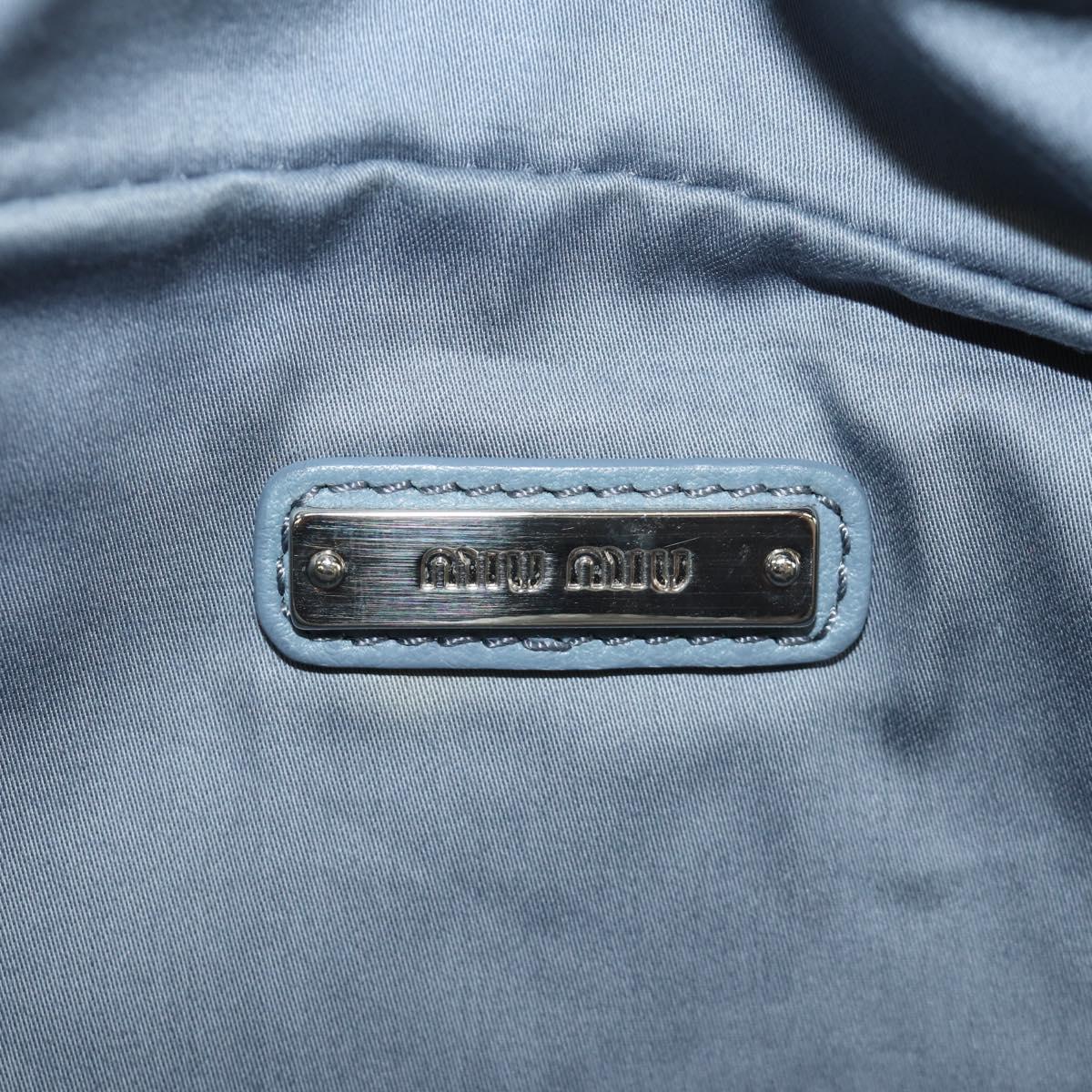 Miu Miu Chain Shoulder Bag fur Blue Silver Auth 184817M