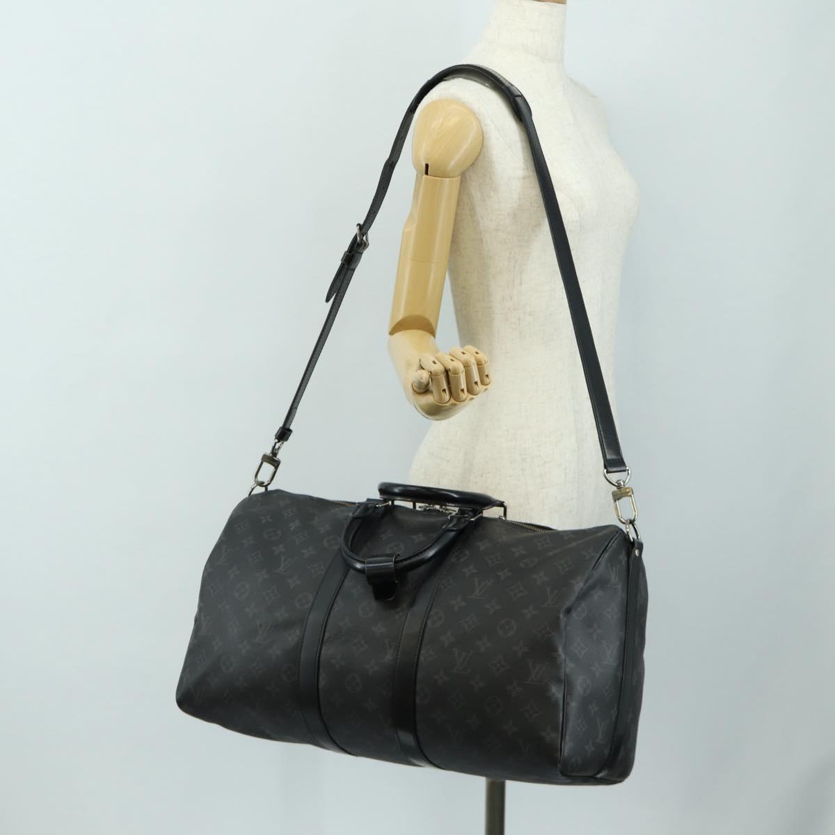 LOUIS VUITTON Monogram Eclipse Keepall Bandouliere 45 Bag M40569 LV Auth 184824A