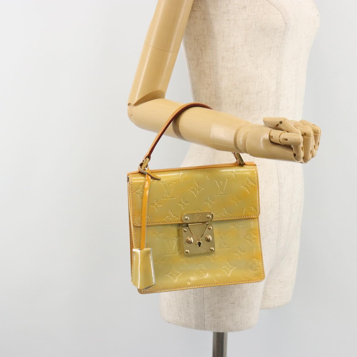 LOUIS VUITTON Monogram Vernis Spring street Hand Bag Gris M91029 LV Auth 184834