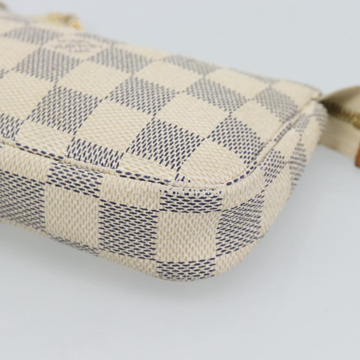 LOUIS VUITTON Damier Azur Mini Pochette Accessoires Pouch N63005 LV Auth 184837A