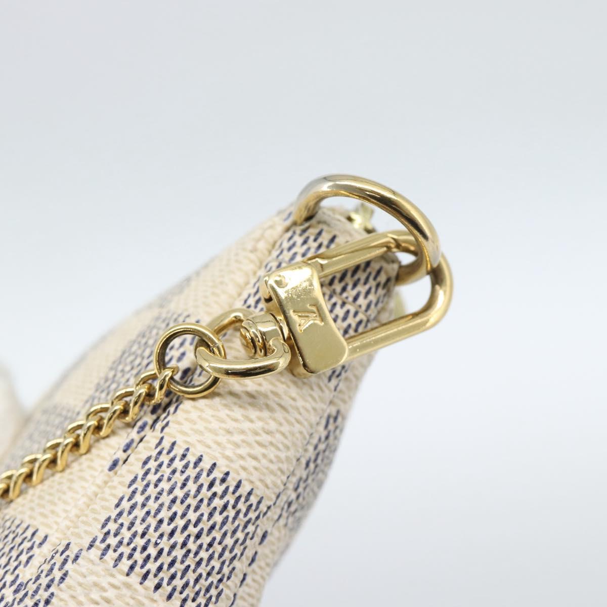 LOUIS VUITTON Damier Azur Mini Pochette Accessoires Pouch N63005 LV Auth 184837A