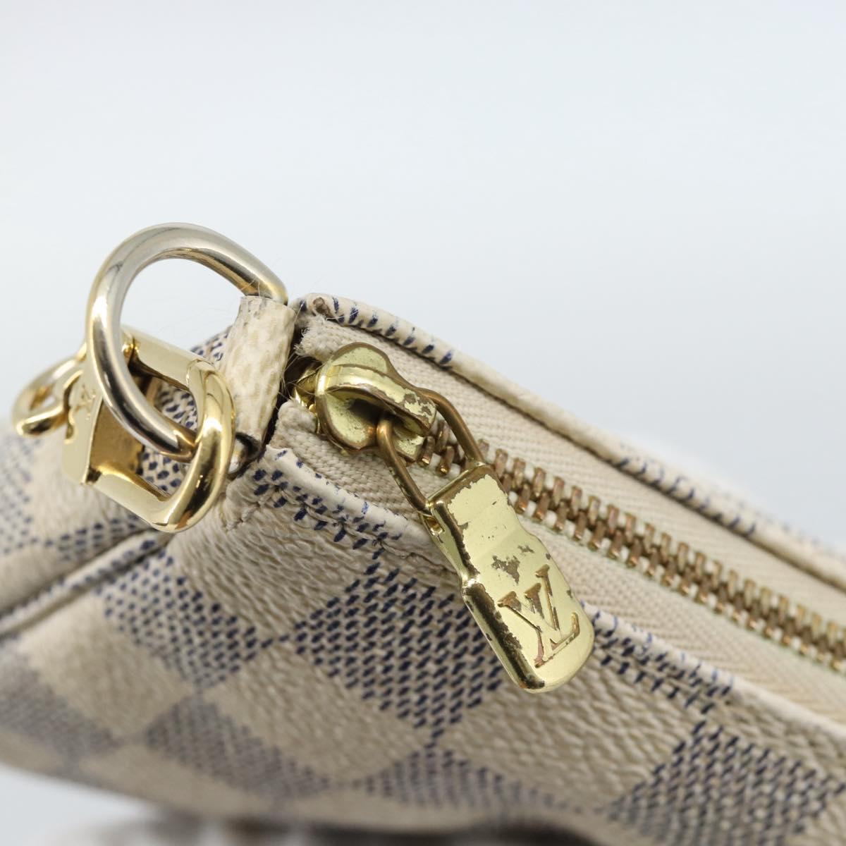 LOUIS VUITTON Damier Azur Mini Pochette Accessoires Pouch N63005 LV Auth 184837A