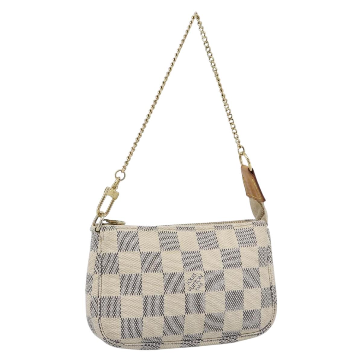 LOUIS VUITTON Damier Azur Mini Pochette Accessoires Pouch N63005 LV Auth 184837A
