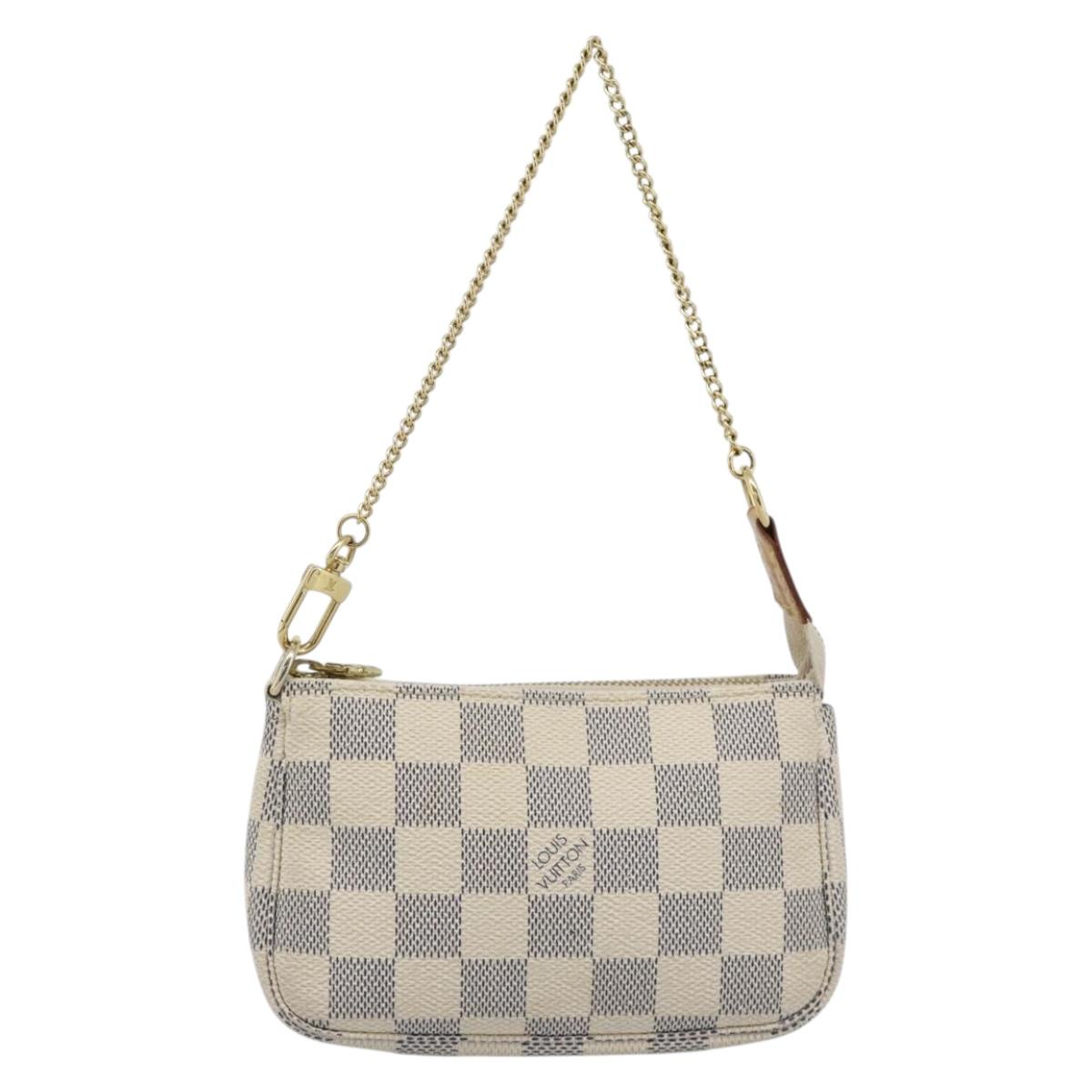 LOUIS VUITTON Damier Azur Mini Pochette Accessoires Pouch N63005 LV Auth 184837A
