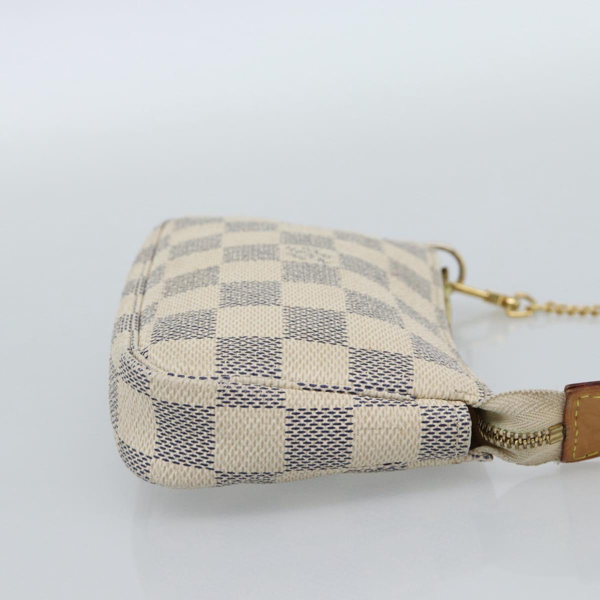 LOUIS VUITTON Damier Azur Mini Pochette Accessoires Pouch N63005 LV Auth 184837A