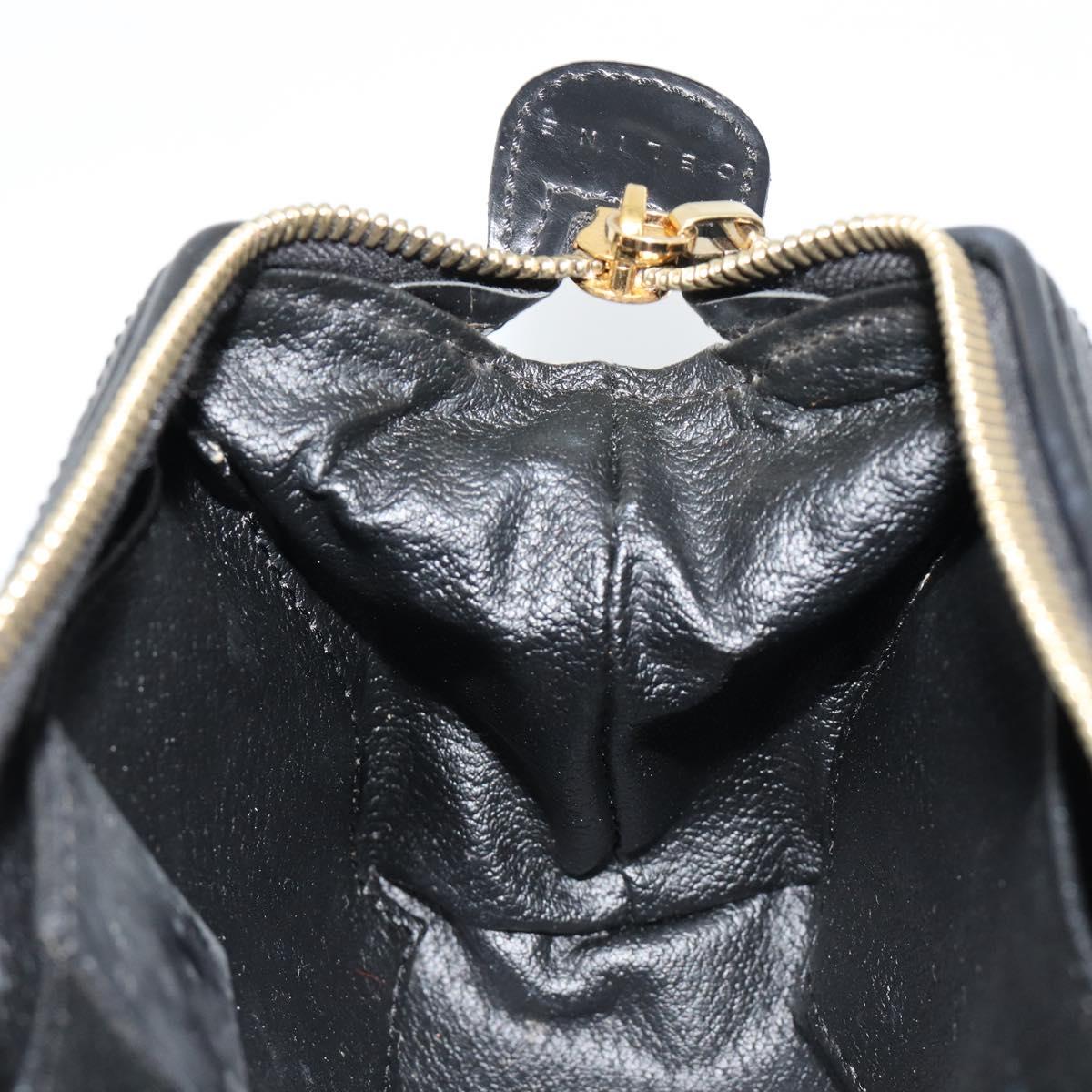 CELINE Macadam Canvas Pouch PVC Leather Black Gold Auth 184839A
