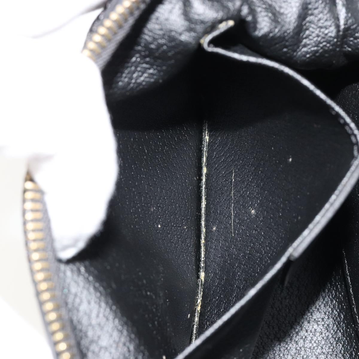 CELINE Macadam Canvas Pouch PVC Leather Black Gold Auth 184839A
