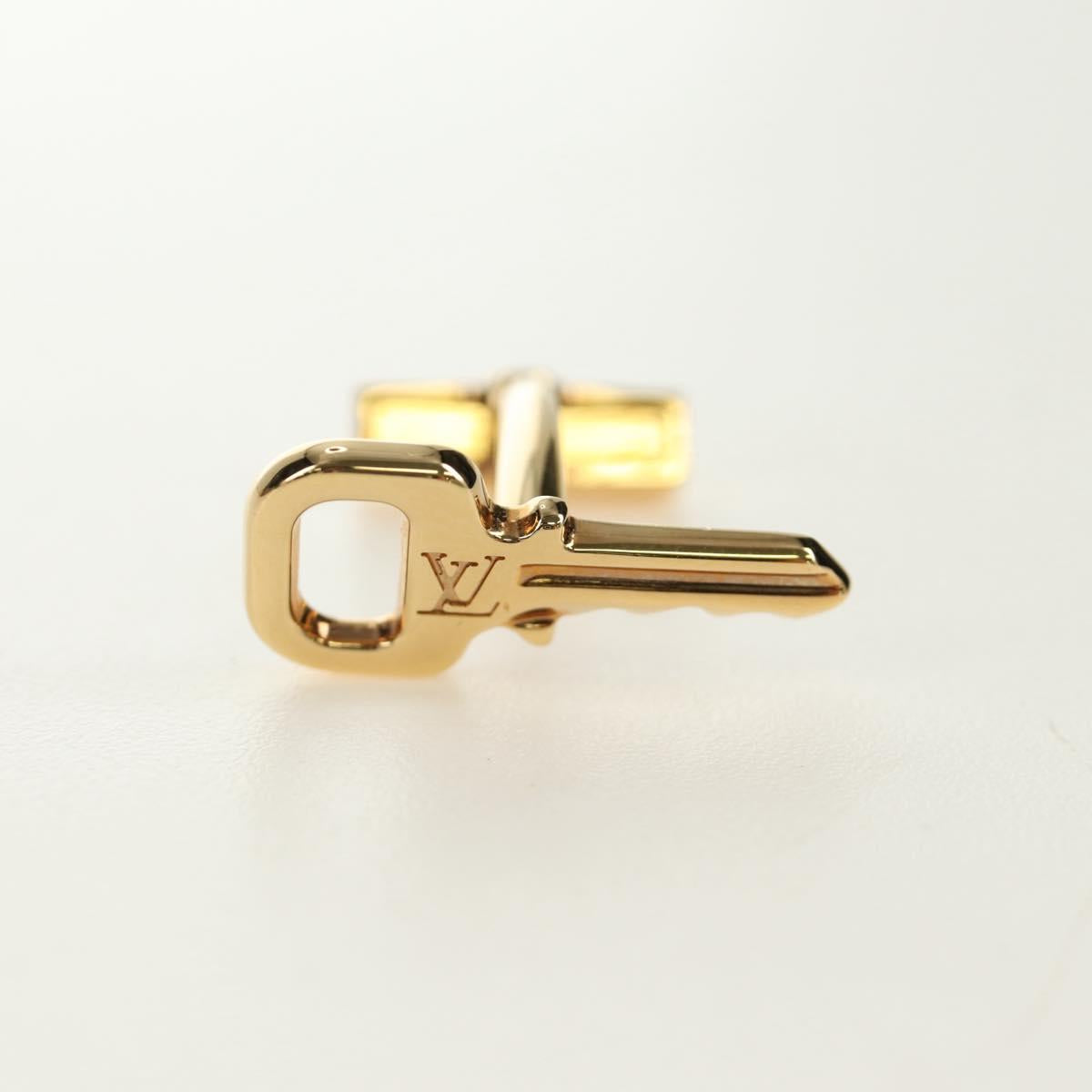 LOUIS VUITTON Damier Ebene Buton de Manchette Cuffs Gold Tone LV Auth 184847V