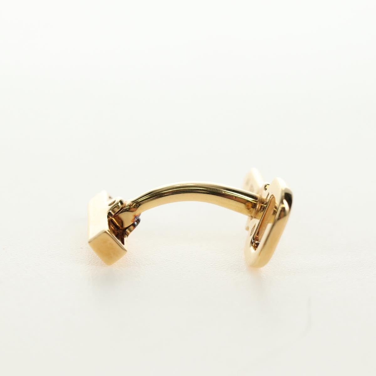LOUIS VUITTON Damier Ebene Buton de Manchette Cuffs Gold Tone LV Auth 184847V