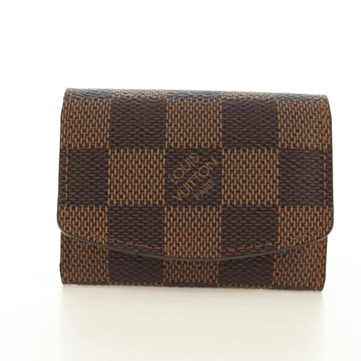 LOUIS VUITTON Damier Ebene Buton de Manchette Cuffs Gold Tone LV Auth 184847V
