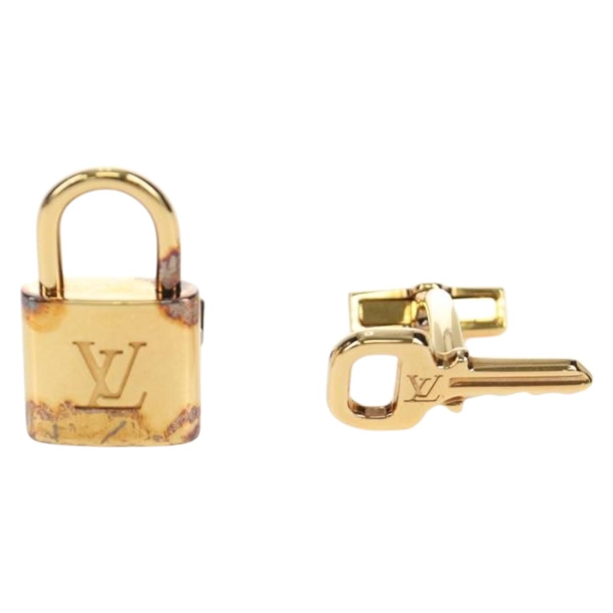 LOUIS VUITTON Damier Ebene Buton de Manchette Cuffs Gold Tone LV Auth 184847V