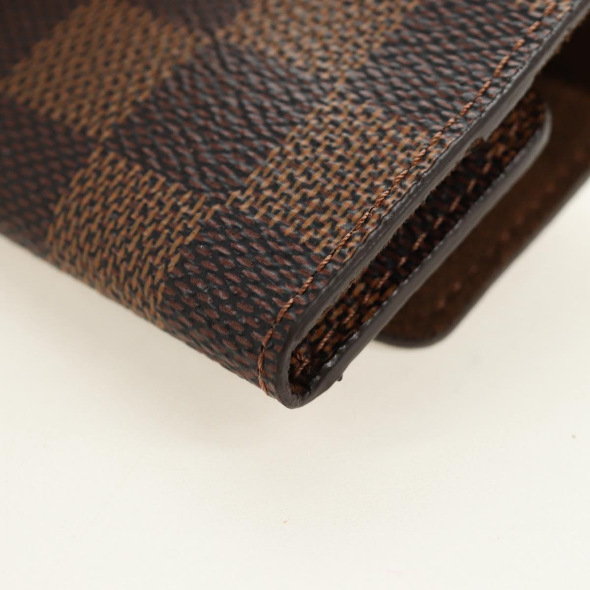 LOUIS VUITTON Damier Ebene Buton de Manchette Cuffs Gold Tone LV Auth 184847V