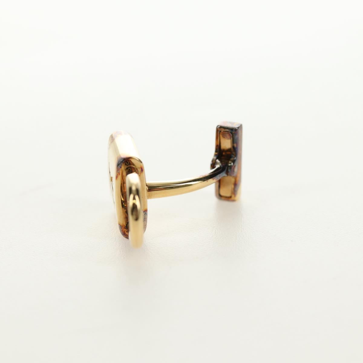 LOUIS VUITTON Damier Ebene Buton de Manchette Cuffs Gold Tone LV Auth 184847V