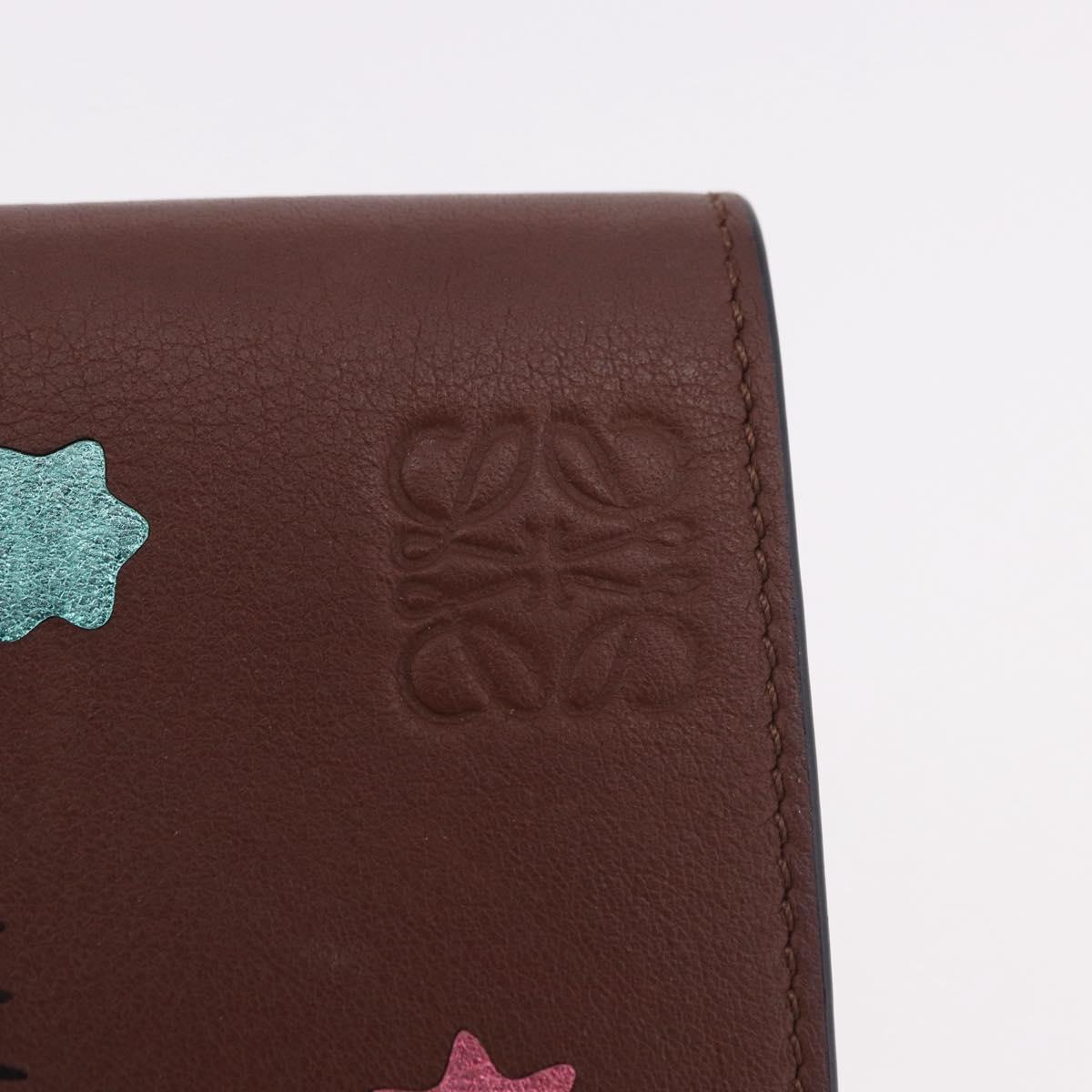 LOEWE Studio Ghibli Collaboration Compact Wallet Leather Brown Auth 184848SM