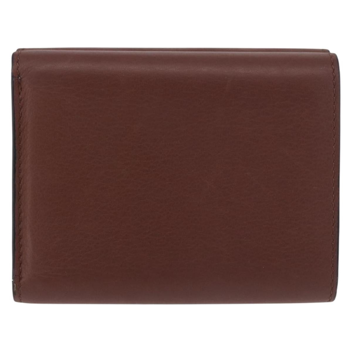 LOEWE Studio Ghibli Collaboration Compact Wallet Leather Brown Auth 184848SM