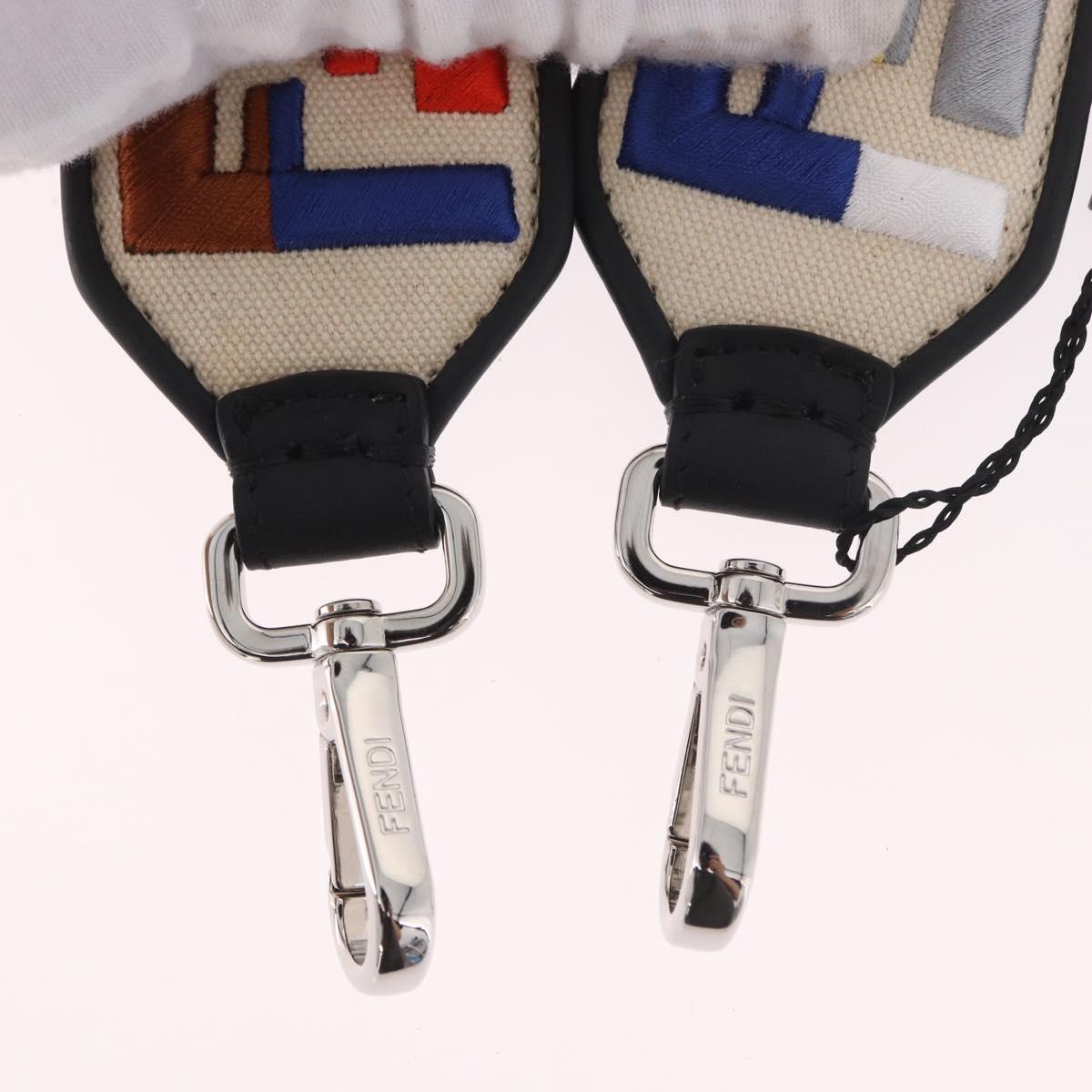 FENDI Zucca Canvas Shoulder Strap Multicolor Silver Auth 184849M