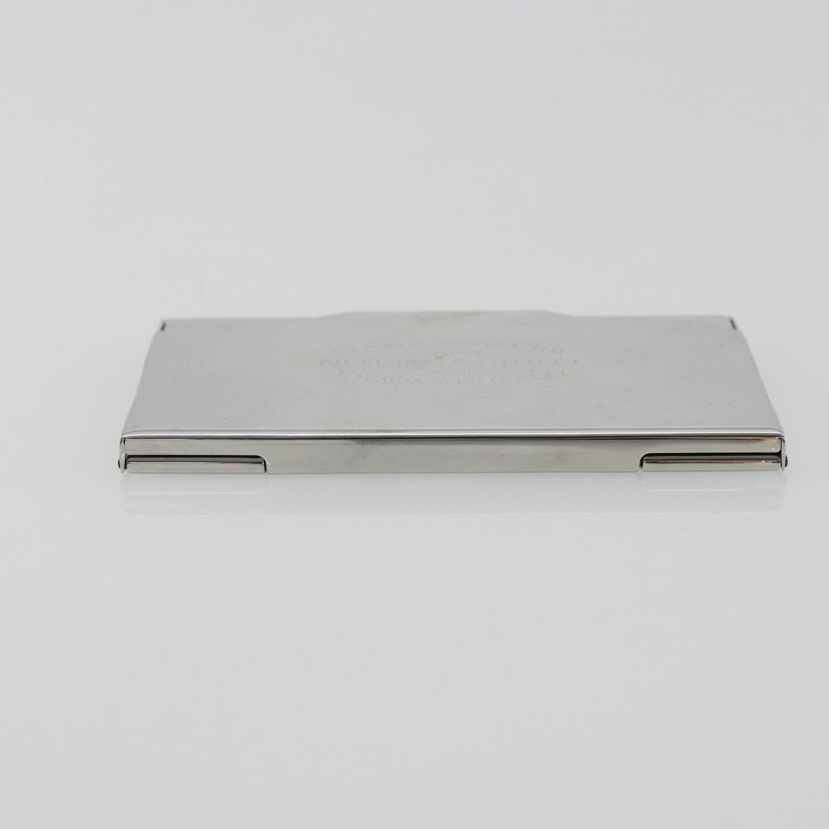 LOUIS VUITTON Porte Cartes Voyage Card Case metal Silver M66175 LV Auth 184851