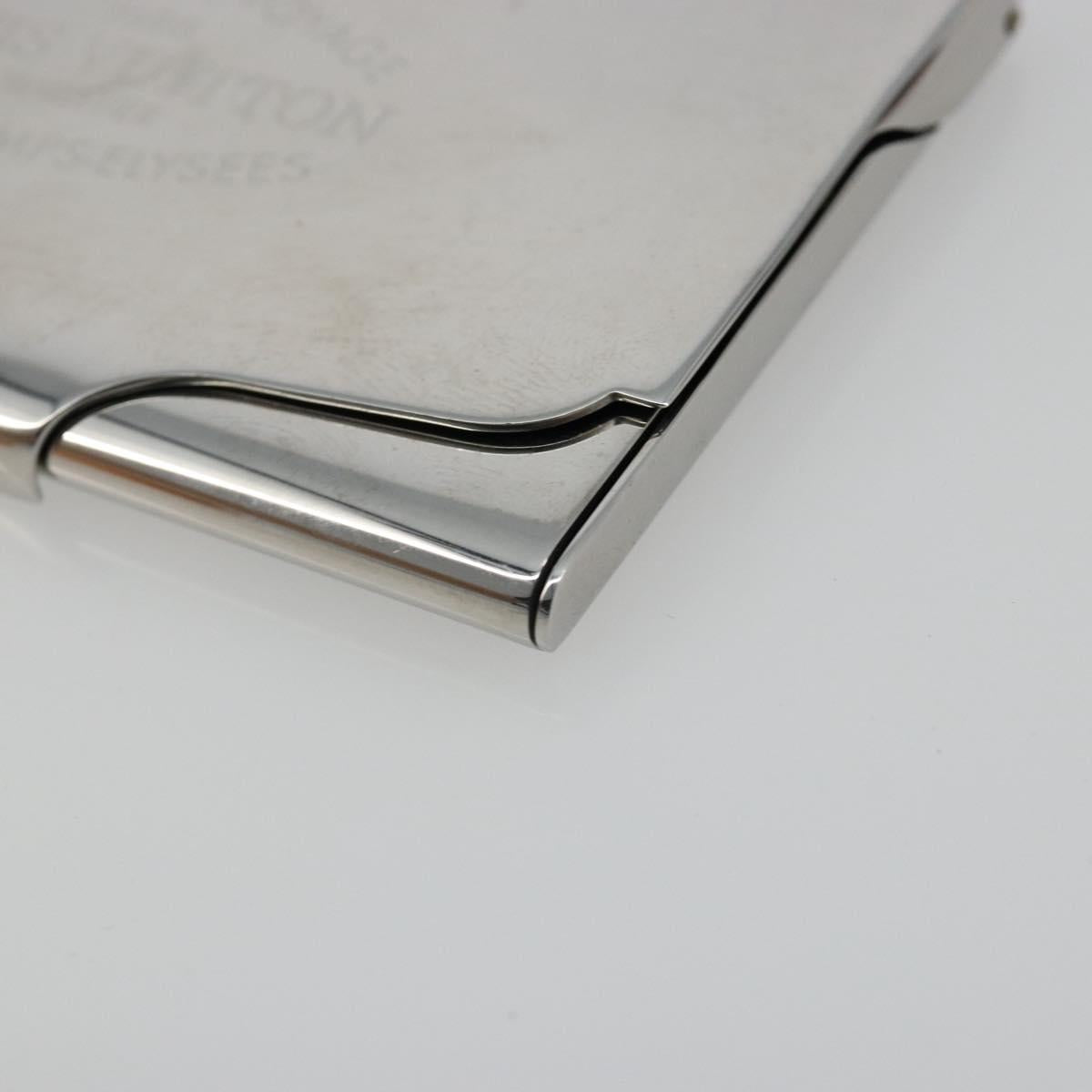 LOUIS VUITTON Porte Cartes Voyage Card Case metal Silver M66175 LV Auth 184851
