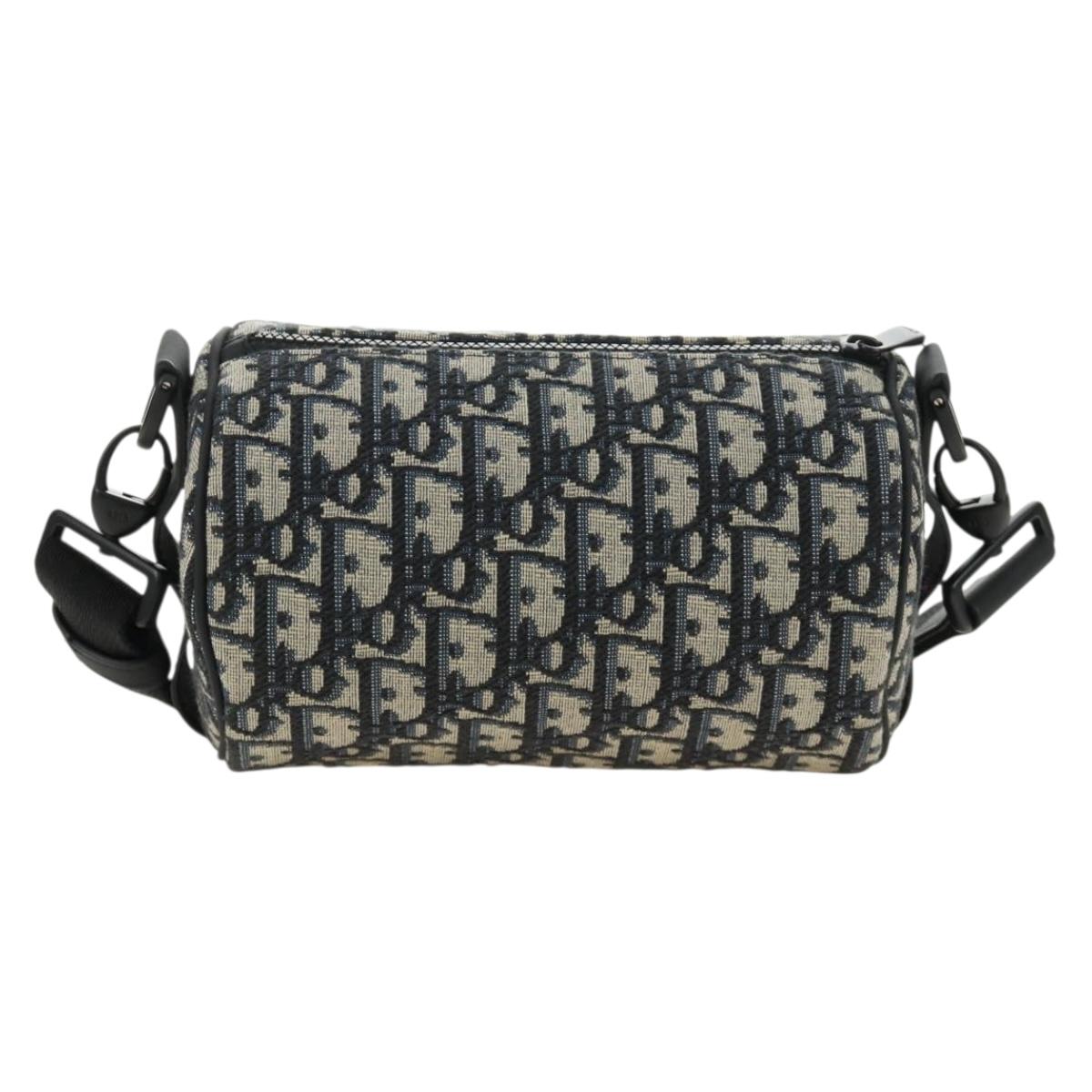 Christian Dior Trotter Canvas Roller Messenger Shoulder Bag Navy Auth 184861SAM
