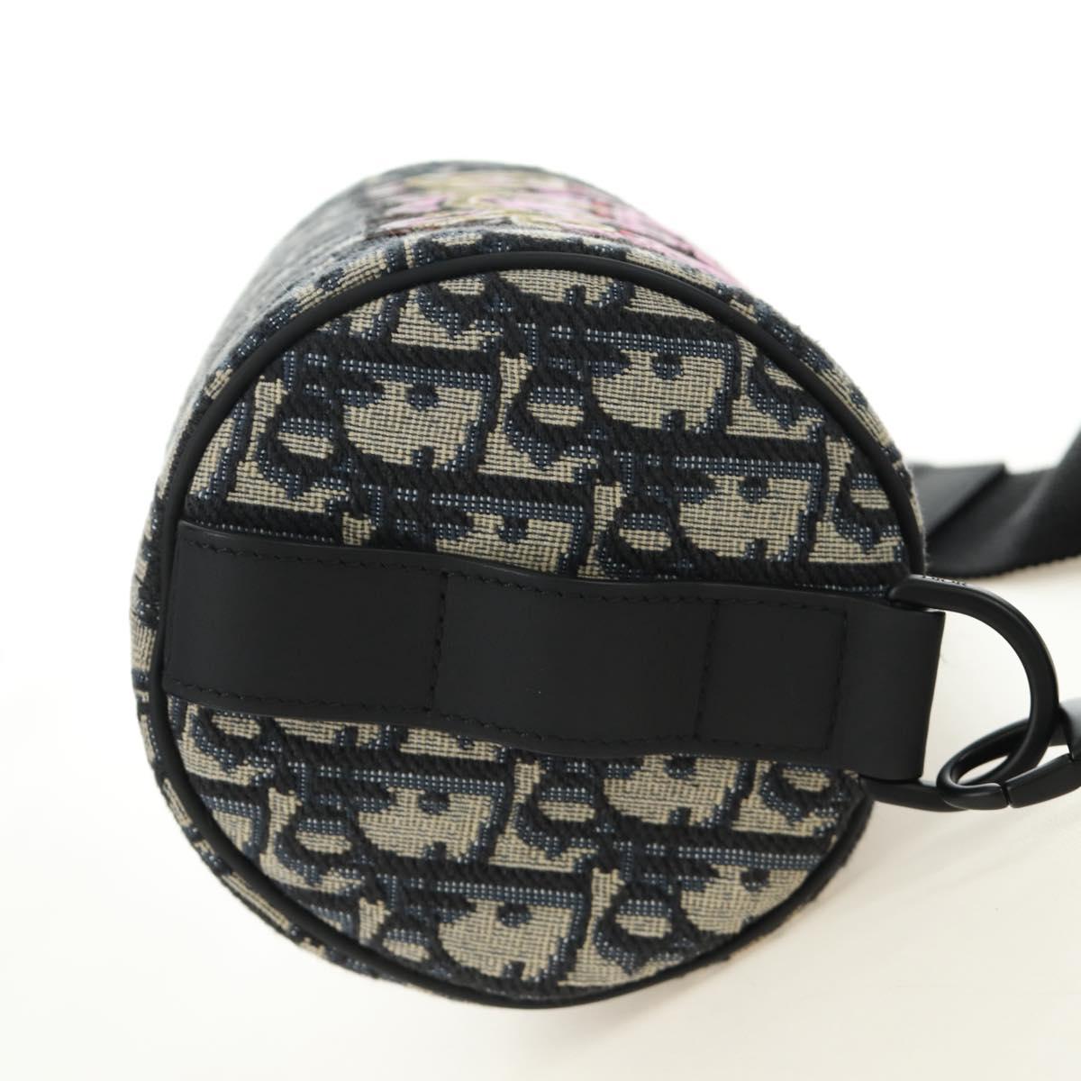 Christian Dior Trotter Canvas Roller Messenger Shoulder Bag Navy Auth 184861SAM