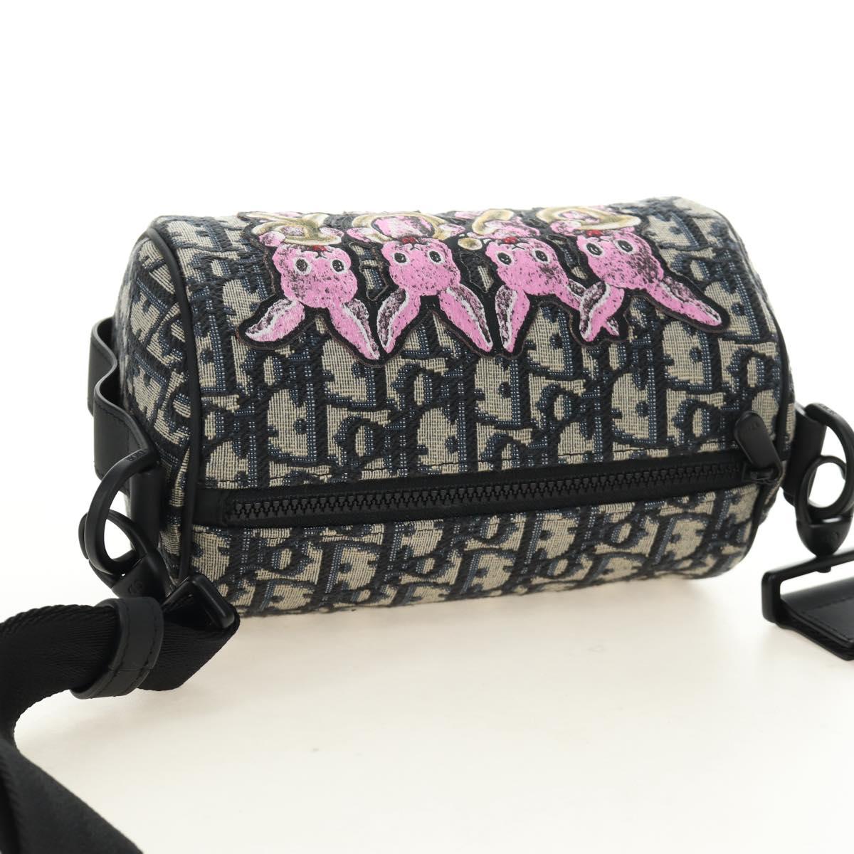 Christian Dior Trotter Canvas Roller Messenger Shoulder Bag Navy Auth 184861SAM