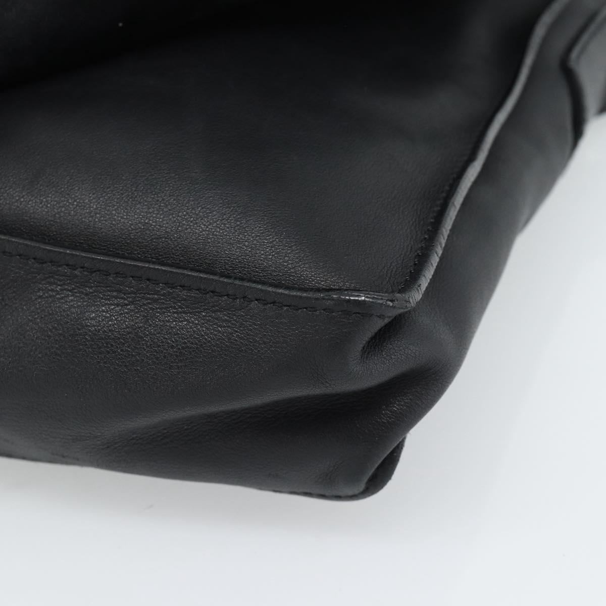CHANEL Shoulder Bag Lamb Skin Black Silver CC Auth 184867SAM