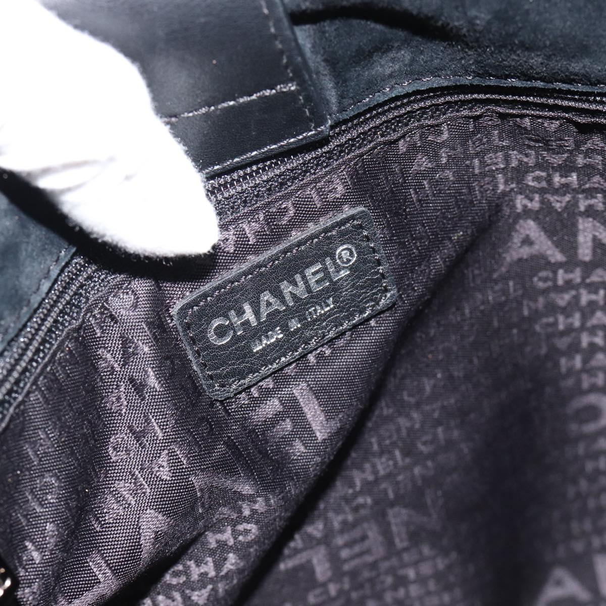 CHANEL Shoulder Bag Lamb Skin Black Silver CC Auth 184867SAM