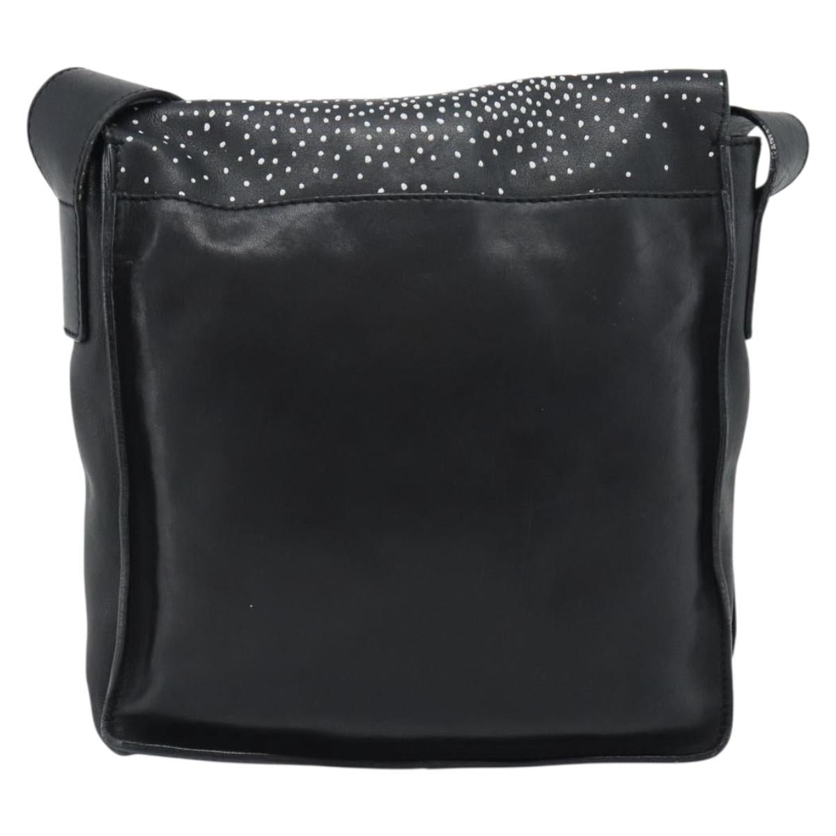 CHANEL Shoulder Bag Lamb Skin Black Silver CC Auth 184867SAM