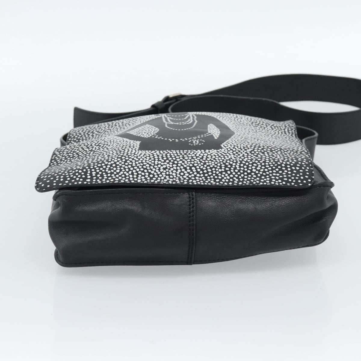 CHANEL Shoulder Bag Lamb Skin Black Silver CC Auth 184867SAM