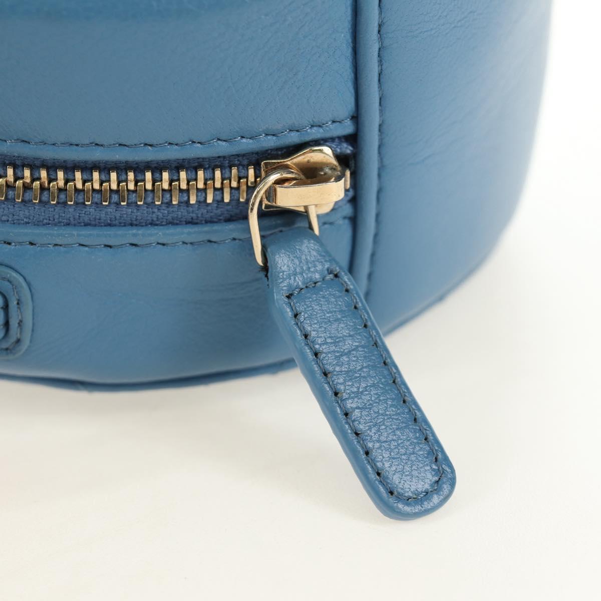 CHANEL Matelasse Chain Shoulder Bag Lamb Skin Light Blue Gold CC Auth 184868SM