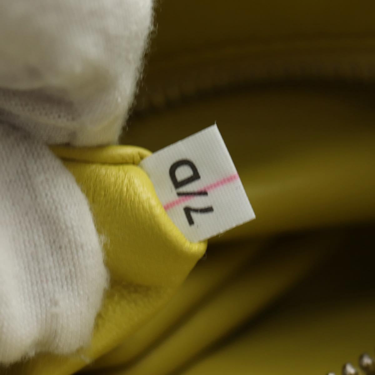 PRADA Hand Bag Leather 2way Yellow Silver Auth 184870SAM