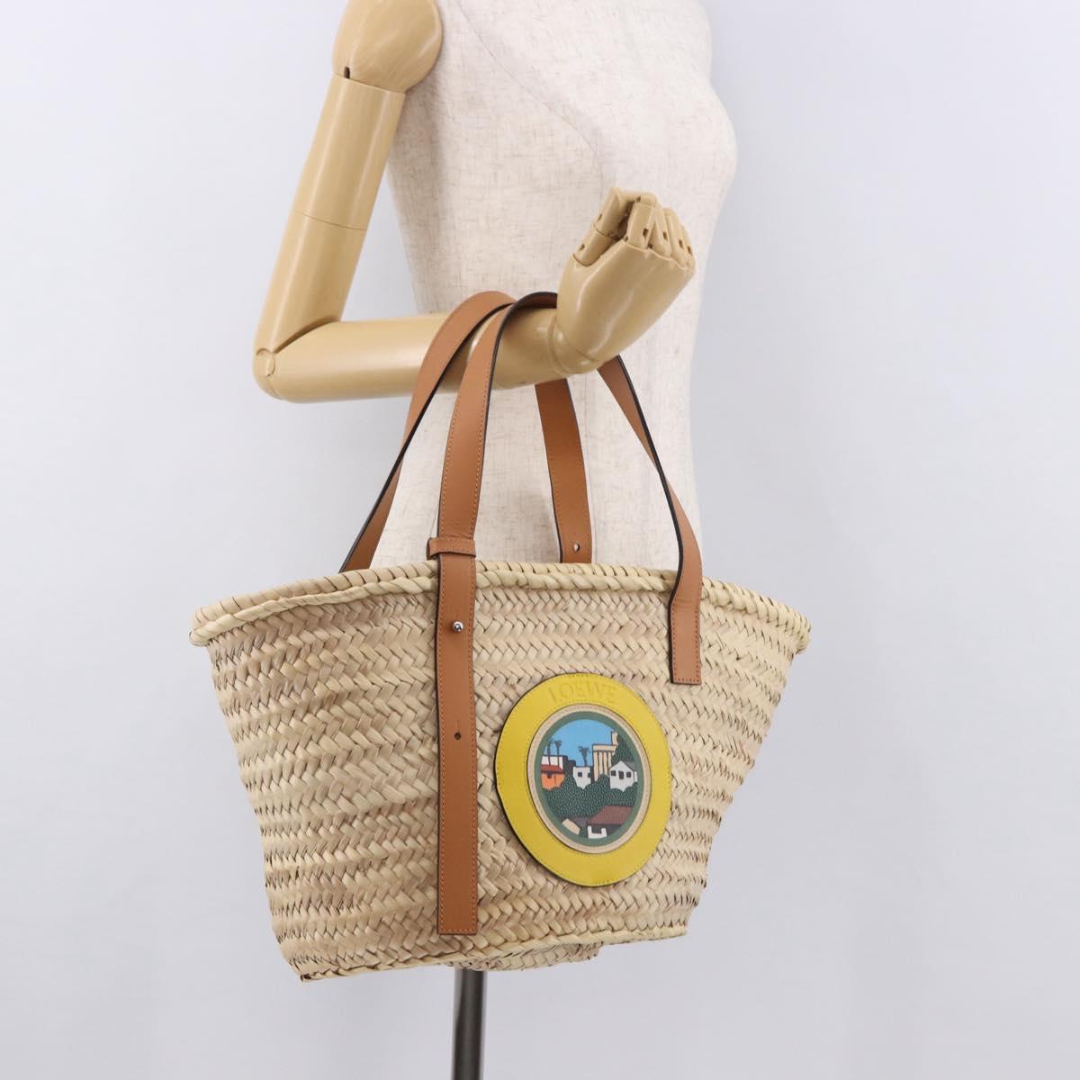 LOEWE Ken Price Collaboration Hand Bag Raffia Beige Auth 184871M