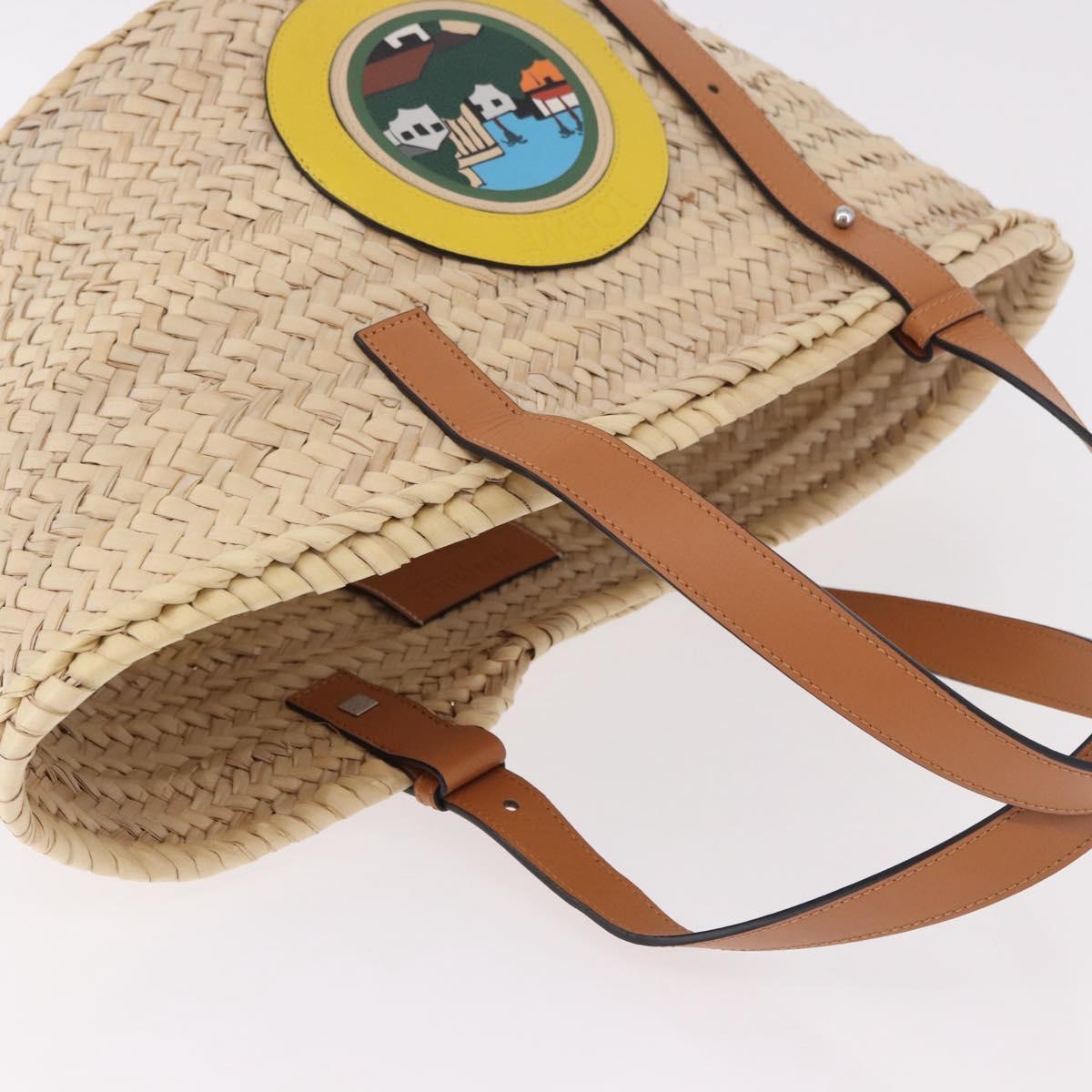 LOEWE Ken Price Collaboration Hand Bag Raffia Beige Auth 184871M