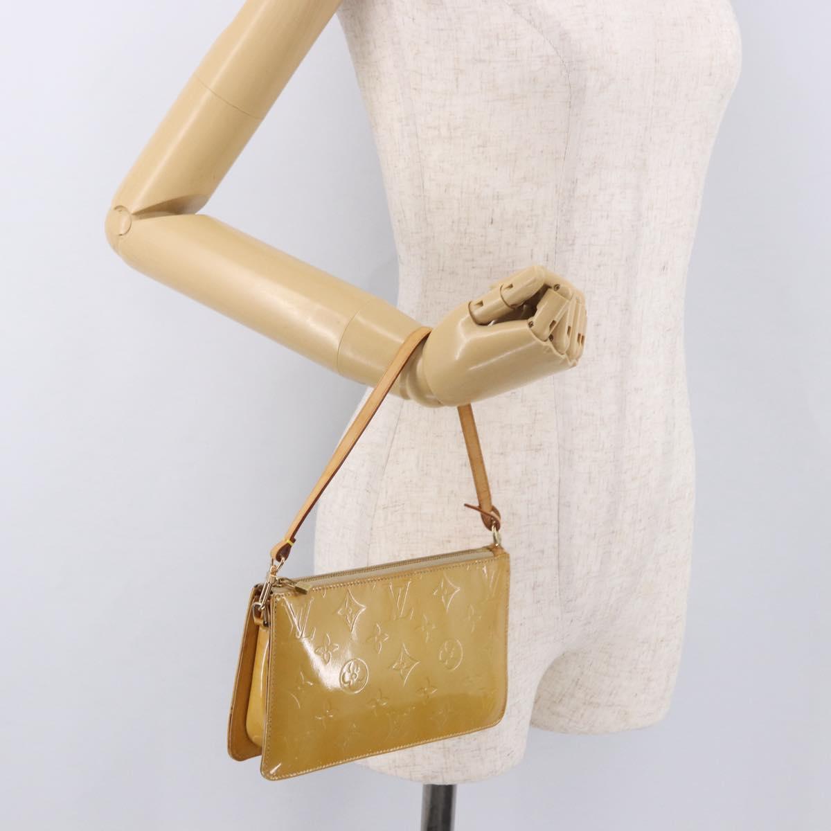 LOUIS VUITTON Monogram Vernis Lexington Pouch Beige M91010 LV Auth 184874