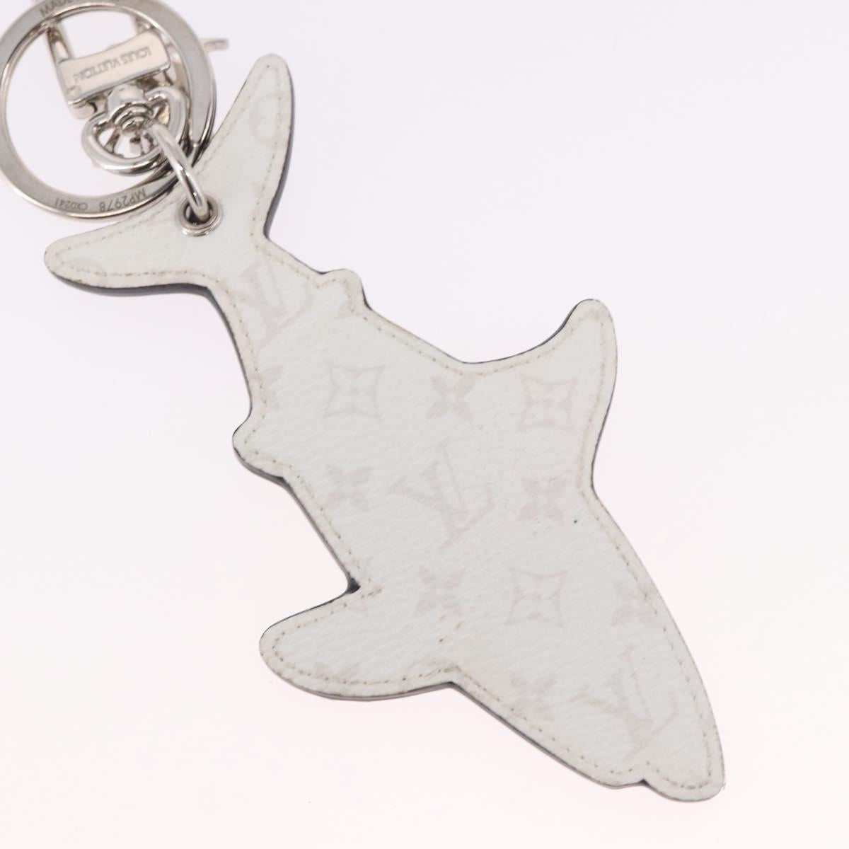 LOUIS VUITTON Porte Cles LV Shark Charm Leather Blue MP2978 LV Auth 184879M
